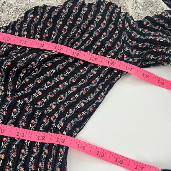 Sandro Marceau Floral Lace Midi Flounce hem dress sz 36 ditsy - Picture 7 of 10